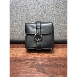 Vintage Belding Califorina Black Leather Saddle Bag Camera Case Style #3